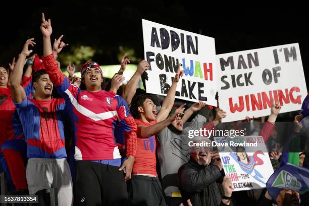 Warrior supporters during the round 26 NRL match between New Zealand Warriors and St George Illawarra Dragons at Mt Smart Stadium on August 25, 2023...