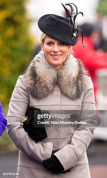 Zara Phillips attends Day 4 of The Cheltenham Festival at Cheltenham Racecourse on March 15, 2013 in London, England.