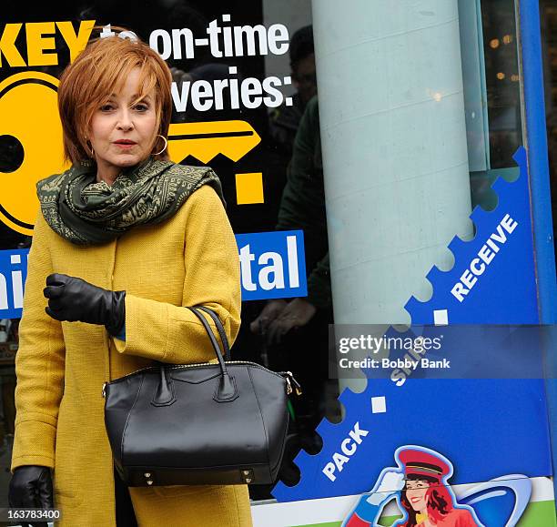 Annie Potts filming on location for "Murder In Manhattan" on March 15, 2013 in New York City.