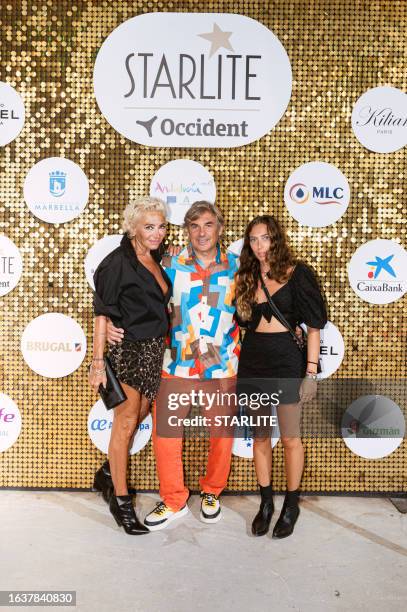 Simona Gandolfi and Hubertus Von Hohenlohe attend a photocall ahead of the concert of Black Eyed Peas during the Starlite Occident 2023 at Cantera de...