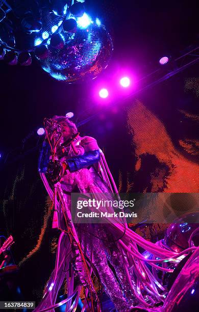 Singer Wayne Coyne of the Flaming Lips performs at the 2013 SXSW Music, Film + Interactive Festival held at the Auditorium Shores on March 15, 2013...