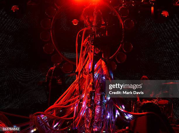 Singer Wayne Coyne of the Flaming Lips performs at the 2013 SXSW Music, Film + Interactive Festival held at the Auditorium Shores on March 15, 2013...