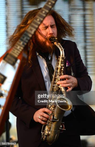 Singer Jim James performs at the 2013 SXSW Music, Film + Interactive Festival held at the Auditorium Shores on March 15, 2013 in Austin, Texas.