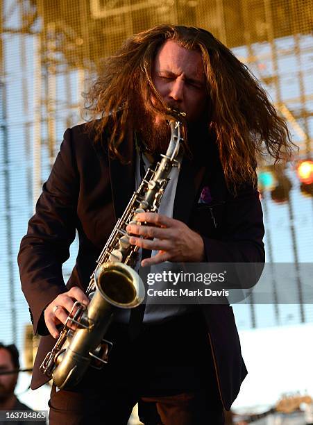 Singer Jim James performs at the 2013 SXSW Music, Film + Interactive Festival held at the Auditorium Shores on March 15, 2013 in Austin, Texas.