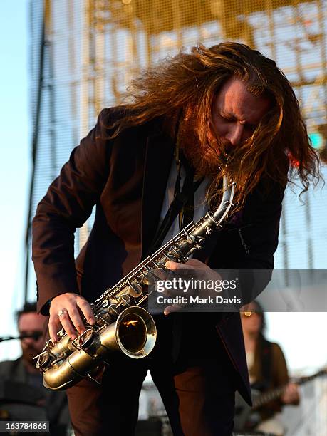 Singer Jim James performs at the 2013 SXSW Music, Film + Interactive Festival held at the Auditorium Shores on March 15, 2013 in Austin, Texas.