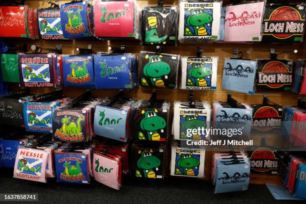 Merchandise on sale in a shop next to Loch Ness ahead of what is being described as the biggest search for the Loch Ness Monster since the early...