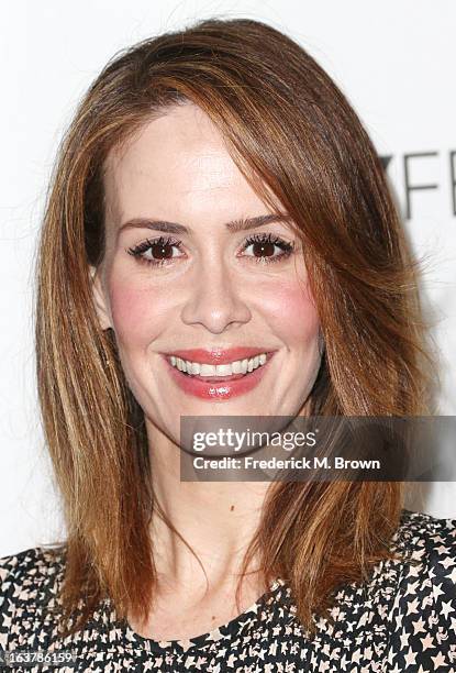 Actress Sarah Paulson attends The Paley Center For Media's PaleyFest 2013 Honoring "American Horror Story: Asylum" at the Saban Theatre on March 15,...