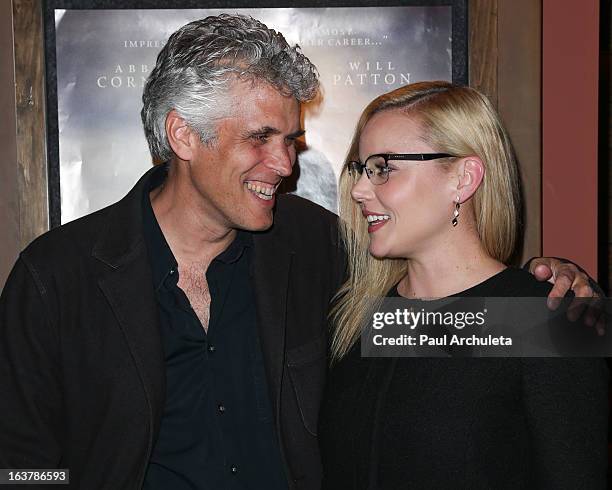 Director / Writer David Riker and Actress Abbie Cornish attend the special screening and Q&A for "The Girl" at Sundance Cinema on March 15, 2013 in...