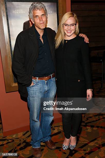 Director David Riker and actress Abbie Cornish attend the screening of 'The Girl' at Sundance Cinema on March 15, 2013 in Los Angeles, California.