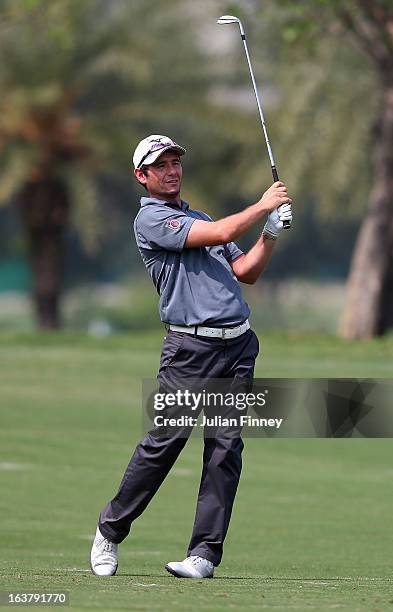 Peter Whiteford of Scotland in action during day three of the Avantha Masters at Jaypee Greens Golf Club on March 16, 2013 in Delhi, India.