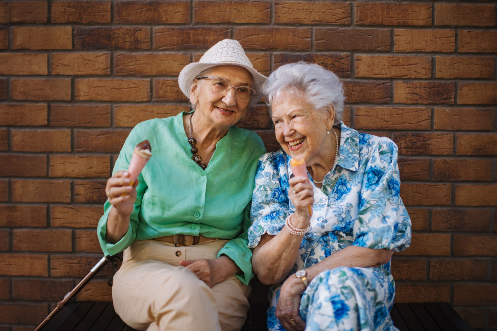 community enjoying ice cream