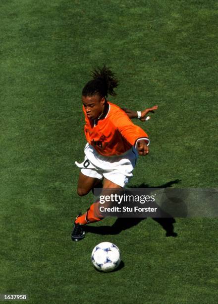 Edgar Davids of Holland on the ball during the World Cup quarter-final against Argentina at the Stade Velodrome in Marseilles. Holland won the match...