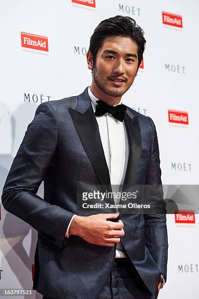 Chinese actor Godfrey Gao attends at the Moet & Chandon and FilmAid Asia Power of Film Gala at Clear Water Bay Film Studios on March 16, 2013 in Hong...