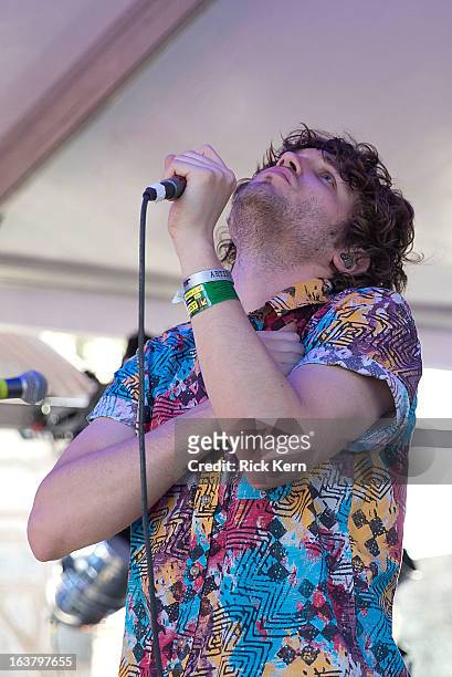 Vocalist Wes Miles of Ra Ra Riot performs onstage during FILTER on Rainey St. At Clive Bar as part of the 2013 SXSW Music, Film + Interactive...