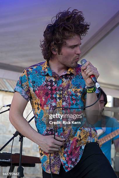 Vocalist Wes Miles of Ra Ra Riot performs onstage during FILTER on Rainey St. At Clive Bar as part of the 2013 SXSW Music, Film + Interactive...