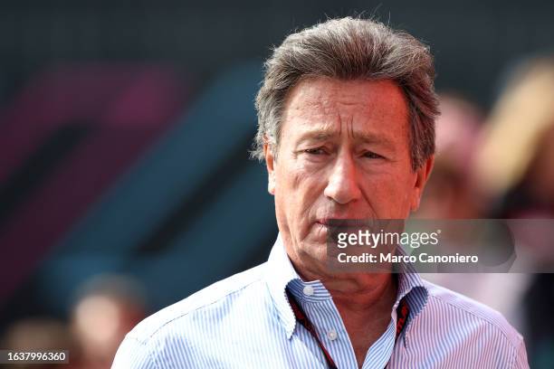 Former Ceo of Ferrari Louis Carey Camilleri in the paddock after practice ahead of the F1 Grand Prix of Italy.