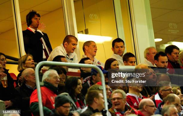 England coach Stuart Lancaster looks on dejectedly from the coaches box during the RBS Six Nations match between Wales and England at the Millennium...