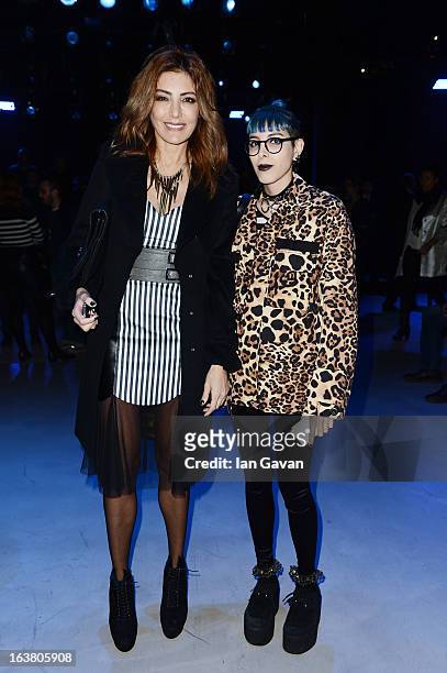 Deniz Berdan and Begum Berdan attend the Best of Mercedes-Benz Fashion Week Istanbul Fall/Winter 2013/14 at Antrepo 3 on March 16, 2013 in Istanbul,...
