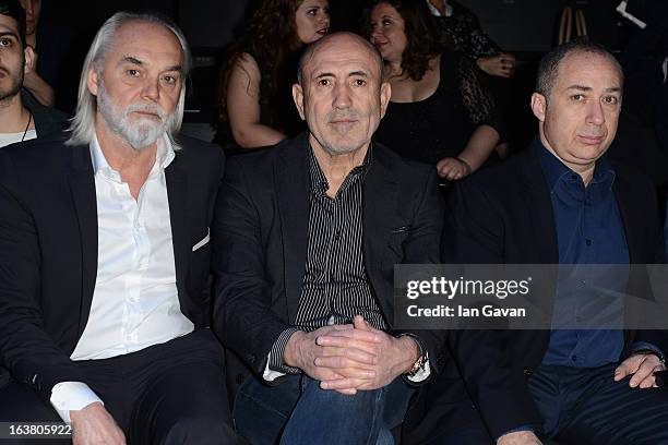 Kemal Sahin and Kemal Urkut attend the Best of Mercedes-Benz Fashion Week Istanbul Fall/Winter 2013/14 at Antrepo 3 on March 16, 2013 in Istanbul,...