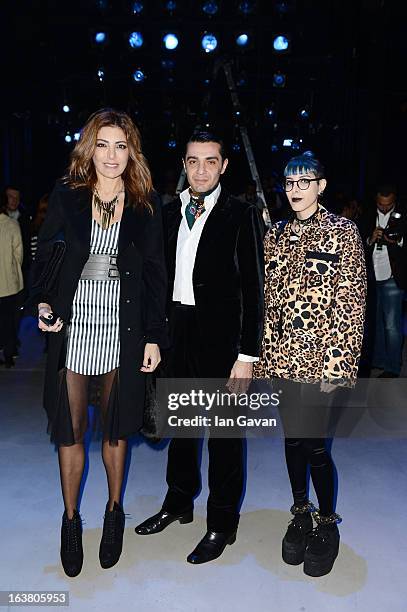 Deniz Berdan, Antonio Monlio Nieto and Begum Berdan attend the Best of Mercedes-Benz Fashion Week Istanbul Fall/Winter 2013/14 at Antrepo 3 on March...