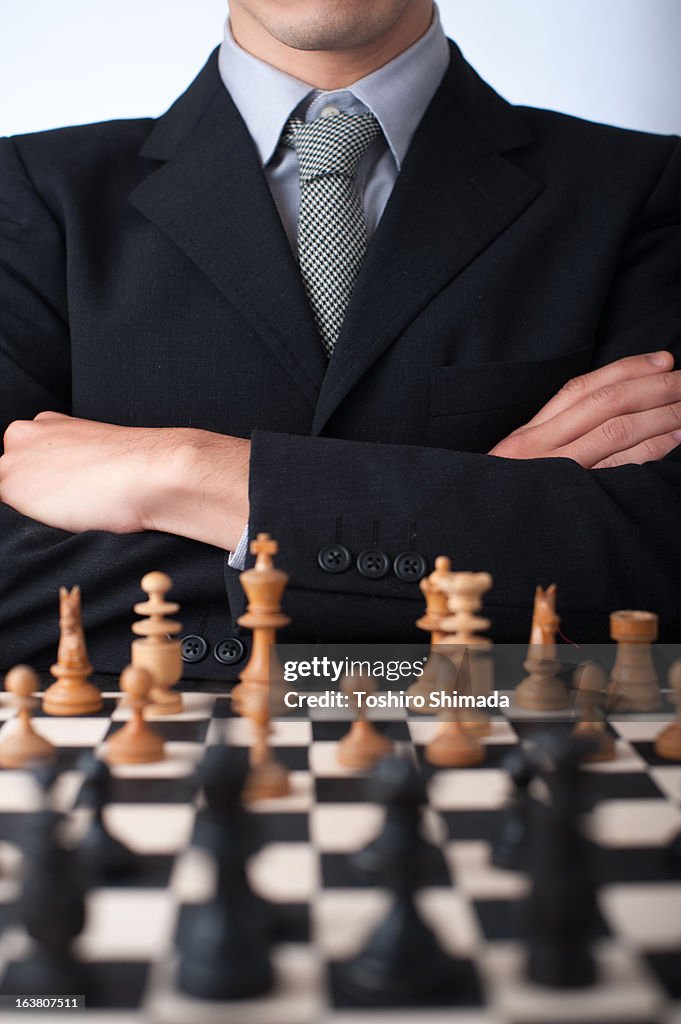 A man through the chess