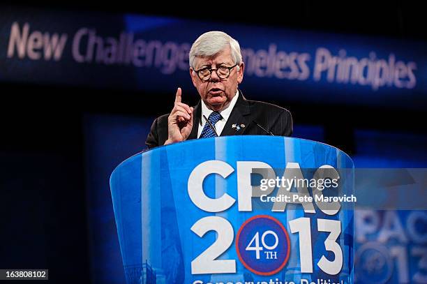 David Keene, President of the National Rifle Association, speaks at the 2013 Conservative Political Action Conference March 16, 2013 in National...