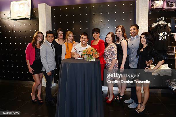 Cici Bussey, Rob Kardashian, Kris Jenner and the Kardashian Khaos Team during Rob Kardashian's Arthur George Street sock line launch at Kardashian...