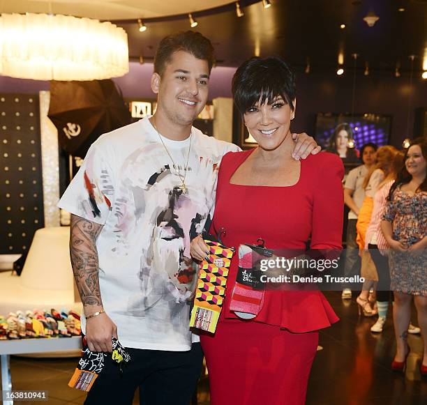 Rob Kardashian and Kris Jenner during Rob Kardashian's Arthur George Street sock line launch at Kardashian Khaos at The Mirage Hotel & Casino on...