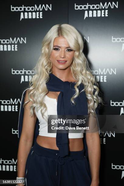 Danielle Harold attends an exclusive boohooMAN x Arrdee Launch Party at Wagtail Rooftop Bar & Restaurant on September 1, 2023 in London, England.