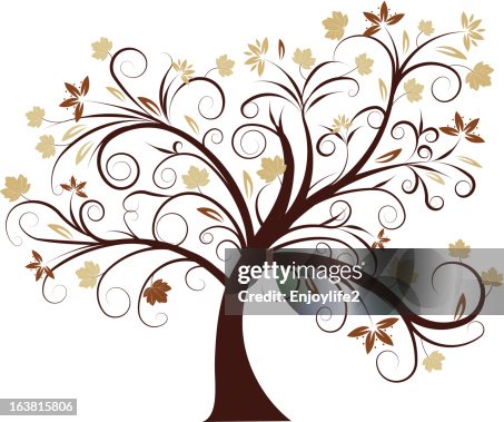 Vector Autumn Tree Design High-Res Vector Graphic - Getty Images