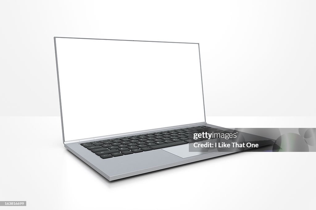 Open Laptop Computer With Bright Screen Photo - Getty Images