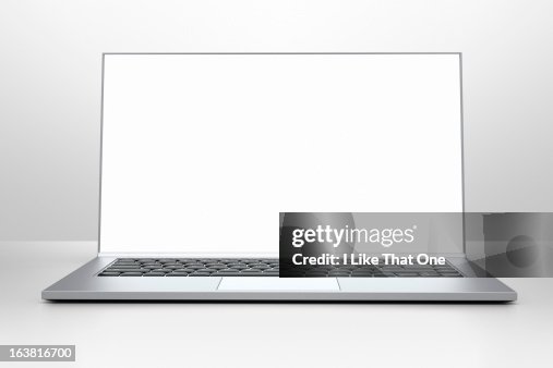 Open Laptop Computer With Bright Screen High-Res Stock Photo - Getty Images