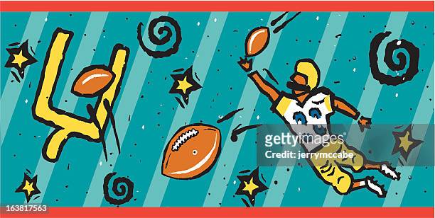 フットボール - アメリカンフットボールのフィールドゴール点のイラスト素材／クリップアート素材／マンガ素材／アイコン素材