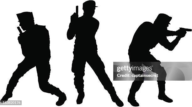 secret agent - handgun outline stock illustrations