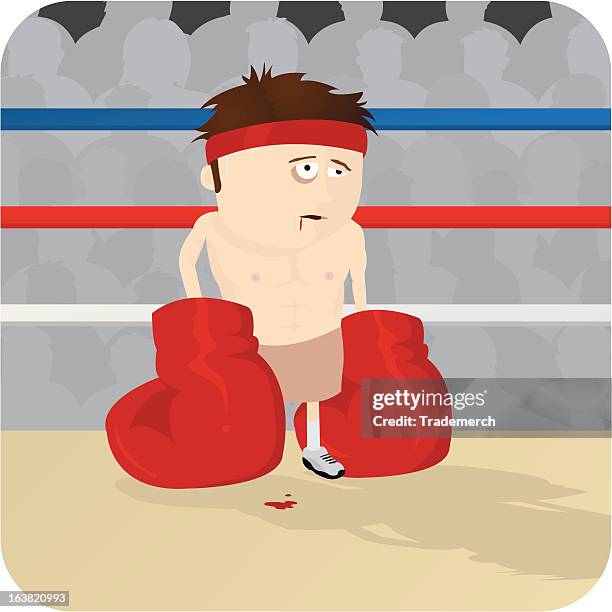 tired boxer - bruise stock illustrations