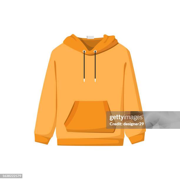 illustrations, cliparts, dessins animés et icônes de hoodie vêtements vector design sur fond blanc. - veste-et-blouson
