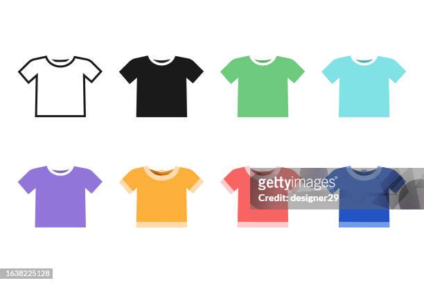 t-shirt icon set. - cotton bud stock illustrations