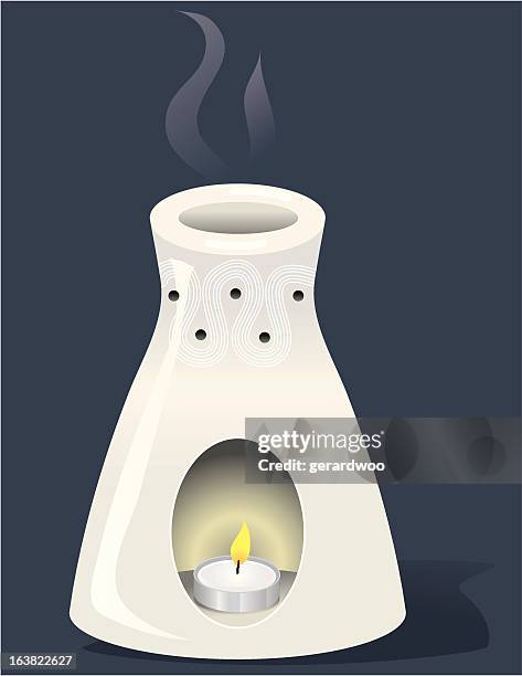 aroma burner - scented candle stock illustrations