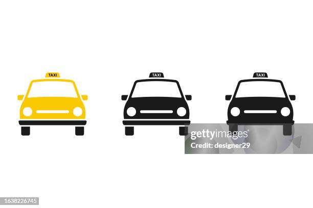 taxi icon. - taxi logo stock illustrations