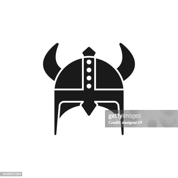wikingerhelm-symbol. - ritter stock-grafiken, -clipart, -cartoons und -symbole