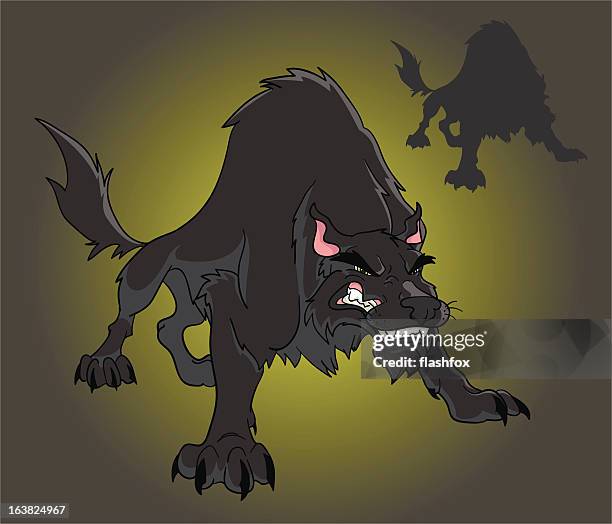 snarling wolf - werewolf stock illustrations