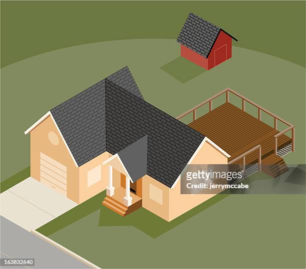 small home - patio stock illustrations
