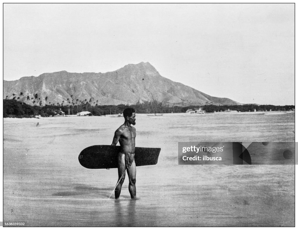 Hawaii, antikes Foto: Surfer