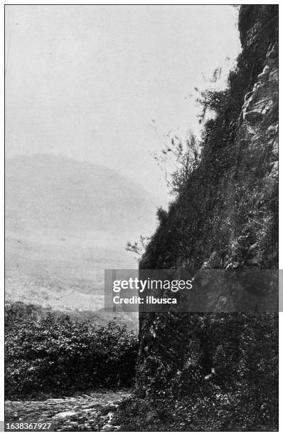 hawaii, antique photo: kaneohe valley - kaneohe hawaii stock illustrations