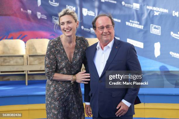 Julie Gayet and former french President of French Republic Francois Hollande attend the 'Le Proces Goldman' photocall during Day Four of the 16th...