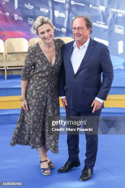 Julie Gayet and former french President of French Republic Francois Hollande attend the 'Le Proces Goldman' photocall during Day Four of the 16th...