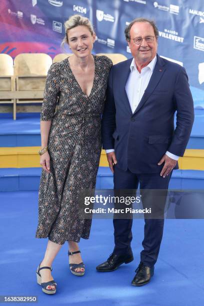 Julie Gayet and former french President of French Republic Francois Hollande attend the 'Le Proces Goldman' photocall during Day Four of the 16th...