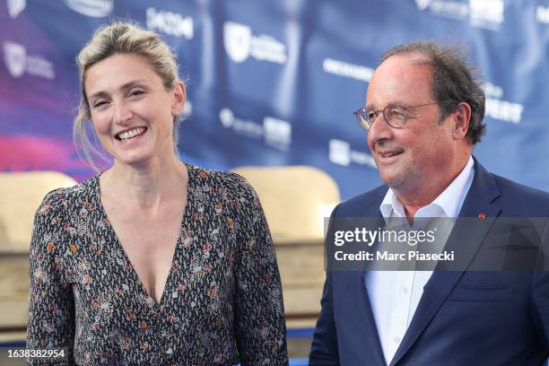 Julie Gayet and former french President of French Republic Francois Hollande attend the 'Le Proces Goldman' photocall during Day Four of the 16th...