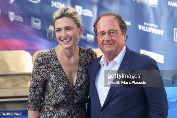 Julie Gayet and former french President of French Republic Francois Hollande attend the 'Le Proces Goldman' photocall during Day Four of the 16th...