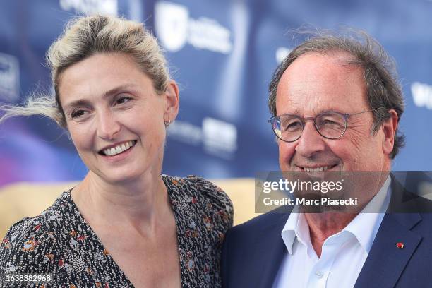 Julie Gayet and former french President of French Republic Francois Hollande attend the 'Le Proces Goldman' photocall during Day Four of the 16th...